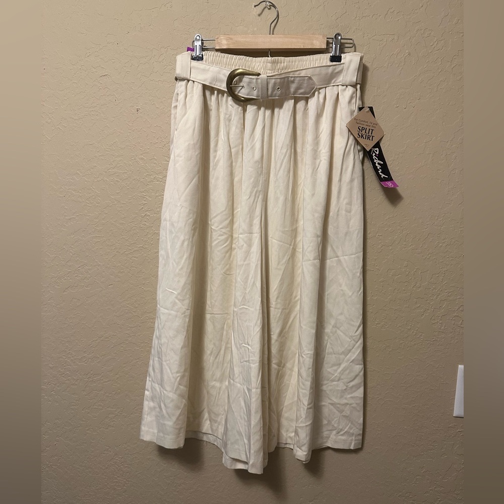 Vintage Dillard Diana Richard Elegant Cream Midi  Split Skirt Size 18 NWT
